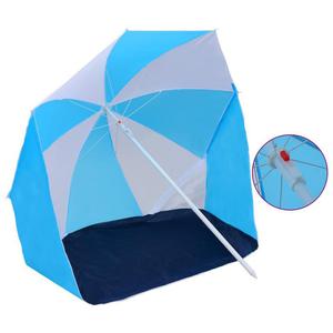 VidaXL Parasol plaowy, niebiesko-biay, 180 cm, tkanina - 2877119961