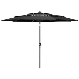 VidaXL 3-poziomowy parasol na aluminiowym supku, antracytowy, 3 m - 2876679361