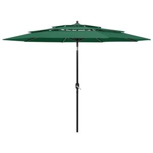 VidaXL 3-poziomowy parasol na aluminiowym supku, zielony, 3 m - 2874624651