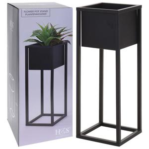 H&S Collection Donica na metalowej podstawie, czarna, 60 cm - 2876681874