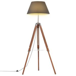 VidaXL Lampa podogowa na trjnogu, brzowo-czarna, tek, 141 cm - 2878100778