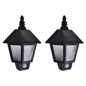 VidaXL cienne lampy solarne, 2 szt., z detektorem ruchu, czarne - 2878822690