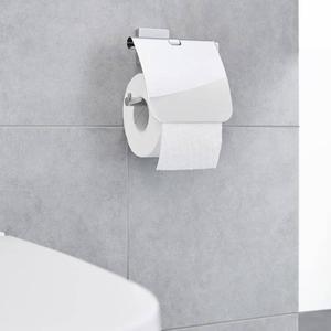 Kleine Wolke Uchwyt na papier toaletowy z klapk Luno, srebrny - 2876682934