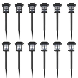 VidaXL Ogrodowe lampy solarne LED, 12 szt., ze szpikulcem 8,6x8,6x38 cm - 2874627140