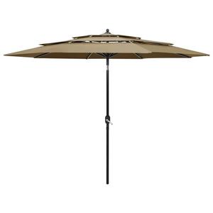 VidaXL 3-poziomowy parasol na aluminiowym supku, taupe, 3 m - 2876683481