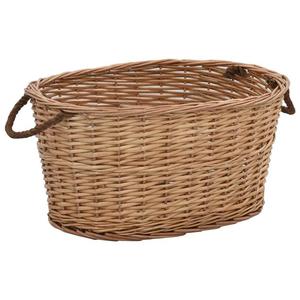 VidaXL Kosz na drewno, z uchwytami, 58x42x29 cm, naturalna wiklina - 2876683780