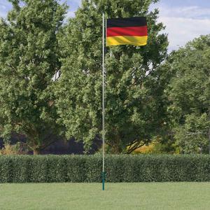 VidaXL Flaga Niemiec z masztem, 6,23 m, aluminium - 2876675343