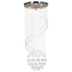 VidaXL Lampa sufitowa z krysztaami i koralikami, srebrna, spirala, G9 - 2874630865