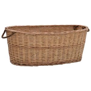 VidaXL Kosz na drewno, z uchwytami, 88x57x34 cm, naturalna wiklina - 2876685657