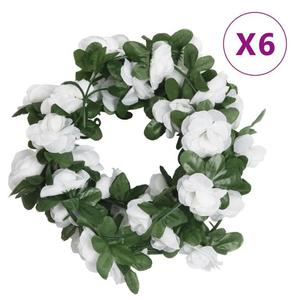 VidaXL Sztuczne girlandy kwiatowe, 6 szt., wiosenna biel, 250 cm - 2876675547