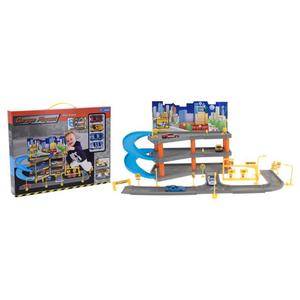 Tender Toys Zestaw zabawkowy z garaem i 4 autkami, 62x31x33 cm - 2877079452