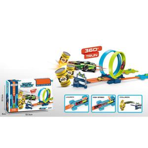 Tender Toys 24-cz., zabawkowy tor wycigowy, szaro-niebieski - 2877080042