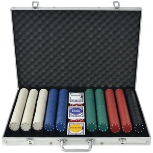 VidaXL Zestaw do pokera 1000 etonw, aluminium - 2877080096