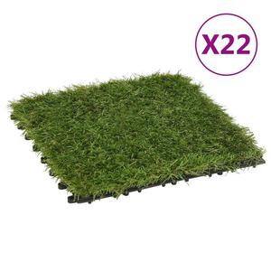 VidaXL Sztuczna trawa w pytkach, 22 szt., zielona, 30x30 cm - 2876675945