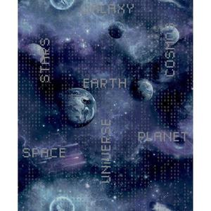 Good Vibes Tapeta Galaxy Planets and Text, czarno-fioletowa - 2874614246