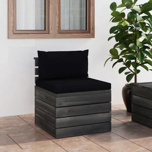 VidaXL Ogrodowa sofa rodkowa z palet, z poduszkami, drewno sosnowe - 2877091868