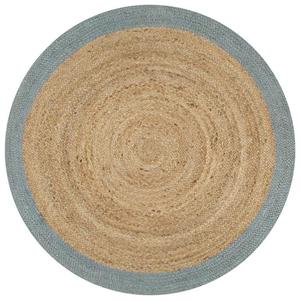VidaXL Rcznie wykonany dywanik, juta, oliwkowozielona krawd, 90 cm - 2875085672