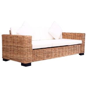 VidaXL 3-osobowa sofa ogrodowa, z naturalnego rattanu - 2877101268