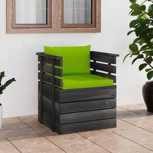 VidaXL Ogrodowy fotel z palet z poduszkami, drewno sosnowe - 2877102010