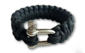 Bransoletka PARACORD SURVIVAL szekla 23 cm L black