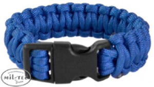 Bransoletka PARACORD SURVIVAL 20 cm (M) niebieska