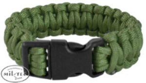 Bransoletka PARACORD SURVIVAL 20 cm (M) olive - 2847519347