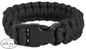 Bransoletka PARACORD SURVIVAL 23 cm (L) czarna