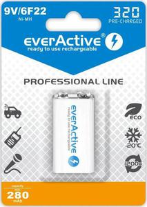 Akumulatorek 6F22/9V everActive Ni-MH Ni-MH 320 mAh ready to use Professional line - 2873230737