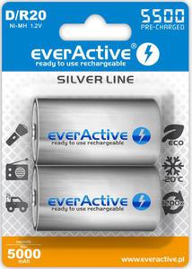 Akumulatorki D / R20 everActive Ni-MH Ni-MH 5500 mAh ready to use Silver line (box 2 szt) - 2873230738