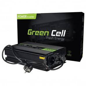 PRZETWORNICA NAPICIA INWERTER Green Cell 12V -> 230V 300W/600W CZYSTA SINUSOIDA INV07 - 2878280911