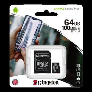 Karta pamici Kingston Canvas Select Plus 64GB 100MB microSDXC CL10 UHS-I Card + SD Adapter - 2878281351