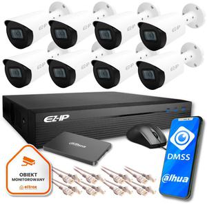 Zestaw do monitoringu IP 8 kamer EZ-IP by Dahua FullHD pena kontrola domu biura - 2878282172