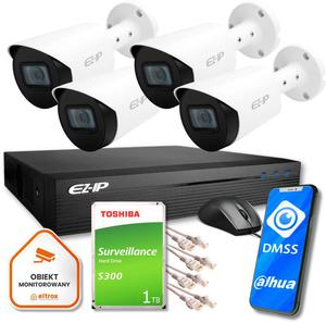 Profesjonalny zestaw monitoringu IP EZ-IP by Dahua 4 kamer FullHD do domu biura magazynu - 2878282179