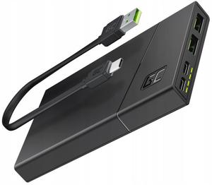 Power Bank Green Cell GC PowerPlay10S 10000mAh z szybkim adowaniem 2x USB Ultra Charge oraz 2x USB-C Power Delivery 18W GREEN CELL PBGC02S - 2874216629