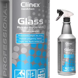 Profesjonalny pyn do mycia szyb luster szka bez smug i zaciekw CLINEX Glass 1L - 2860906085