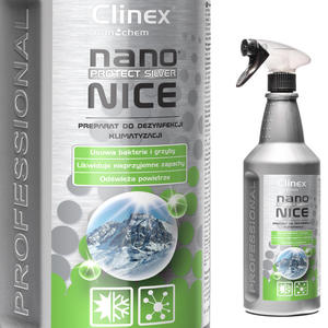 Pyn rodek do dezynfekcji odgrzybiania klimatyzacji i wentylacji CLINEX Nano Protect Silver Nice 1L - 2860906141