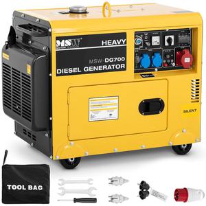 Agregat generator prdotwrczy diesel mobilny chodzony powietrzem 230/400 V 4.4 kW 5.5 kVA 14.5 l - 2863998407