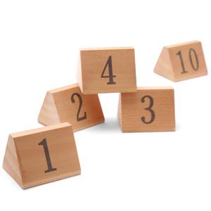 Numery tabliczki informacyjne na stoliki od 1 do 10 drewniane 10 szt. - Hendi 664322 - 2864654590