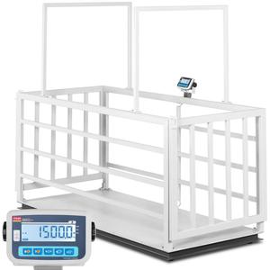 Waga weterynaryjna platformowa inwentarzowa z klatk dla zwierzt 1500/0.5 kg 110x240 cm LCD - 2865726871