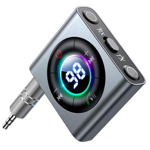 Transmiter audio Bluetooth AUX nadajnik-odbiornik do samochodu telewizora szary - 2873939023