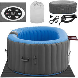 Jacuzzi ogrodowe dmuchane 100 dysz masujcych 2 osobowe 550 l niebiesko - szare - 2874587604