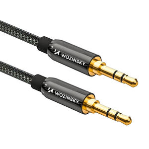 Uniwersalny kabel przewd mini jack AUX 2m czarny - 2874986069