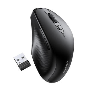 Cicha ergonomiczna myszka komputerowa bezprzewodowa 2x AA - czarna - 2875723141