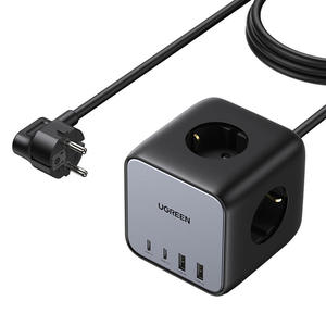 adowarka listwa zasilajca AC 240V GaN 2x USB-C 2x USB-A 3x AC 240V - czarna - 2875723149