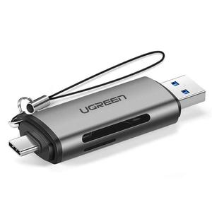 Uniwersalny czytnik kart SD micro SD na USB 3.0 i USB-C 3.0 szary - 2876149580