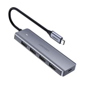 HUB Rozdzielacz USB-C - 4x USB 3.2 z portem zasilania USB-C szary - 2876356996