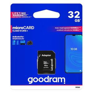 Karta pamici Microcard 32GB micro SD HC UHS-I class 10 + adapter SD - 2876357447