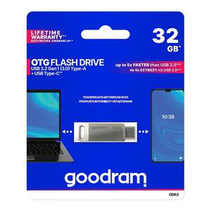 Pendrive 32GB dwa zcza USB 3.2 + USB-C OTG ODA3 srebrny - 2876357617