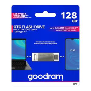 Pendrive 128GB dwa zcza USB 3.2 + USB-C OTG ODA3 srebrny - 2876635100