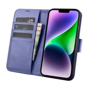 2w1 etui skrzany pokrowiec z klapk iPhone 14 Anti-RFID Wallet Case jasnofioletowy - 2876950391